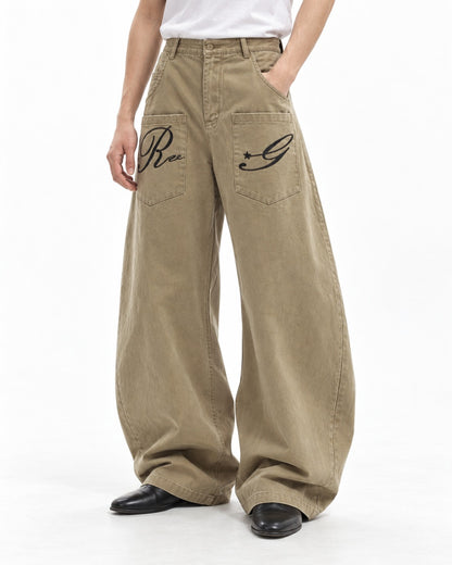 Patch-Pocket Balloon-Leg Pants
