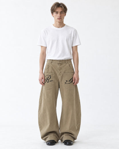 Patch-Pocket Balloon-Leg Pants