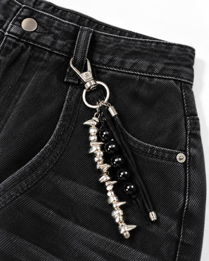 Rivet-Hem Barrel-Leg Jeans