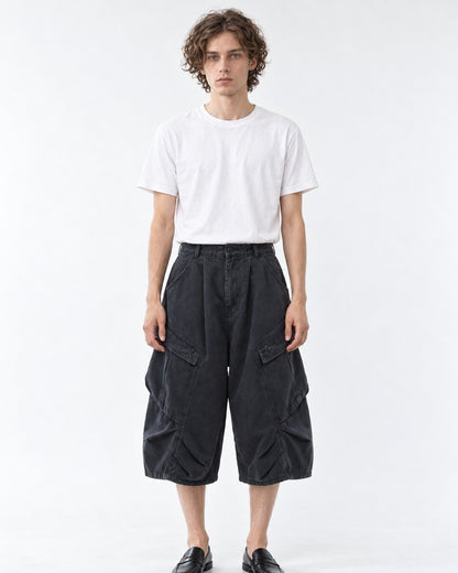 Wide-Leg Cargo Shorts with Multiple Pockets