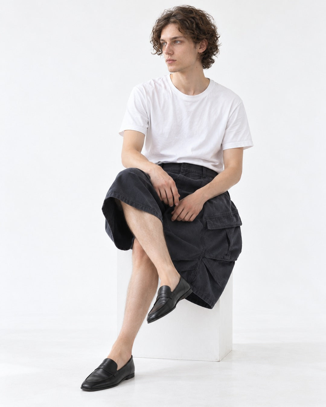 Wide-Leg Cargo Shorts with Multiple Pockets