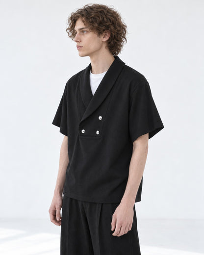 Double-Breasted Short-Sleeve Shirt