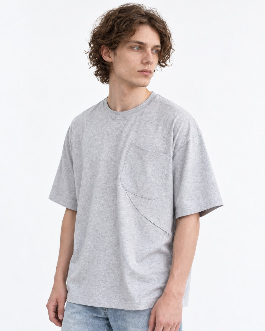 Chest-Pocket Tee with Drawstring Hem