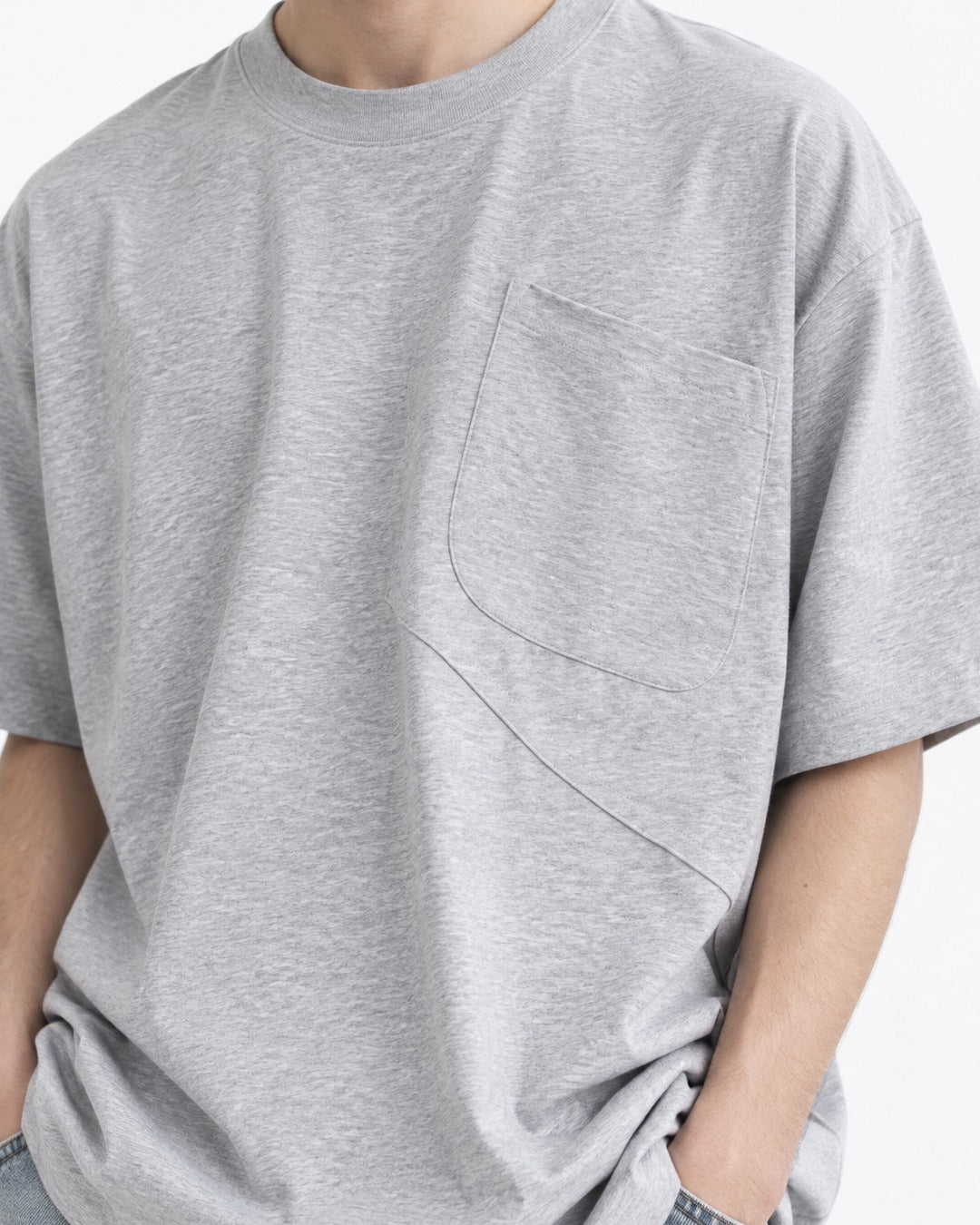 Chest-Pocket Tee with Drawstring Hem