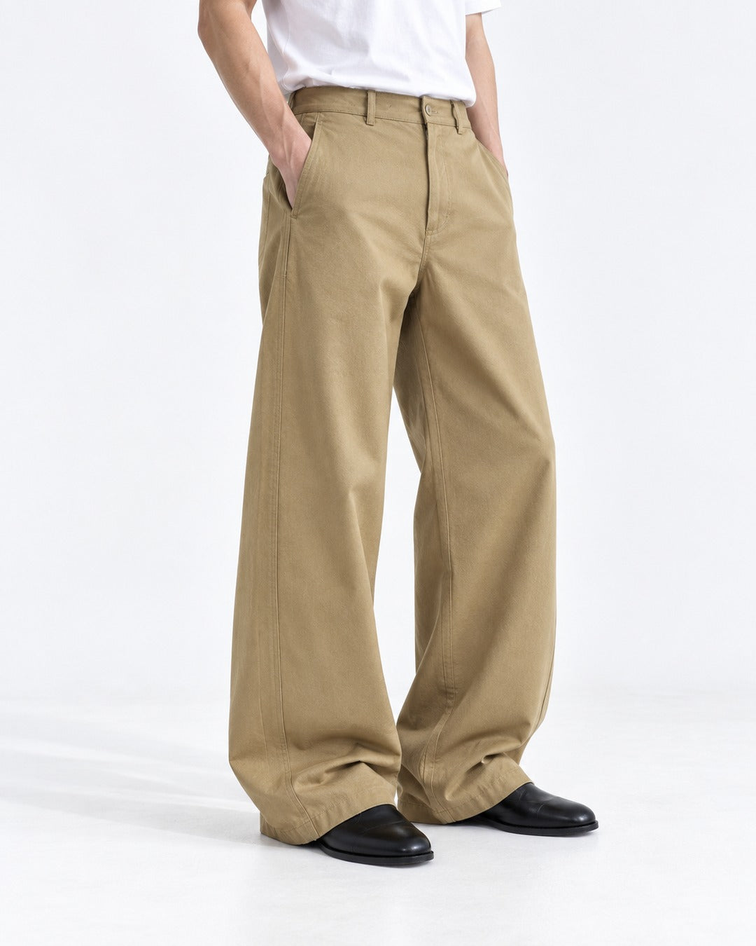 Curved-Seam Balloon Trousers