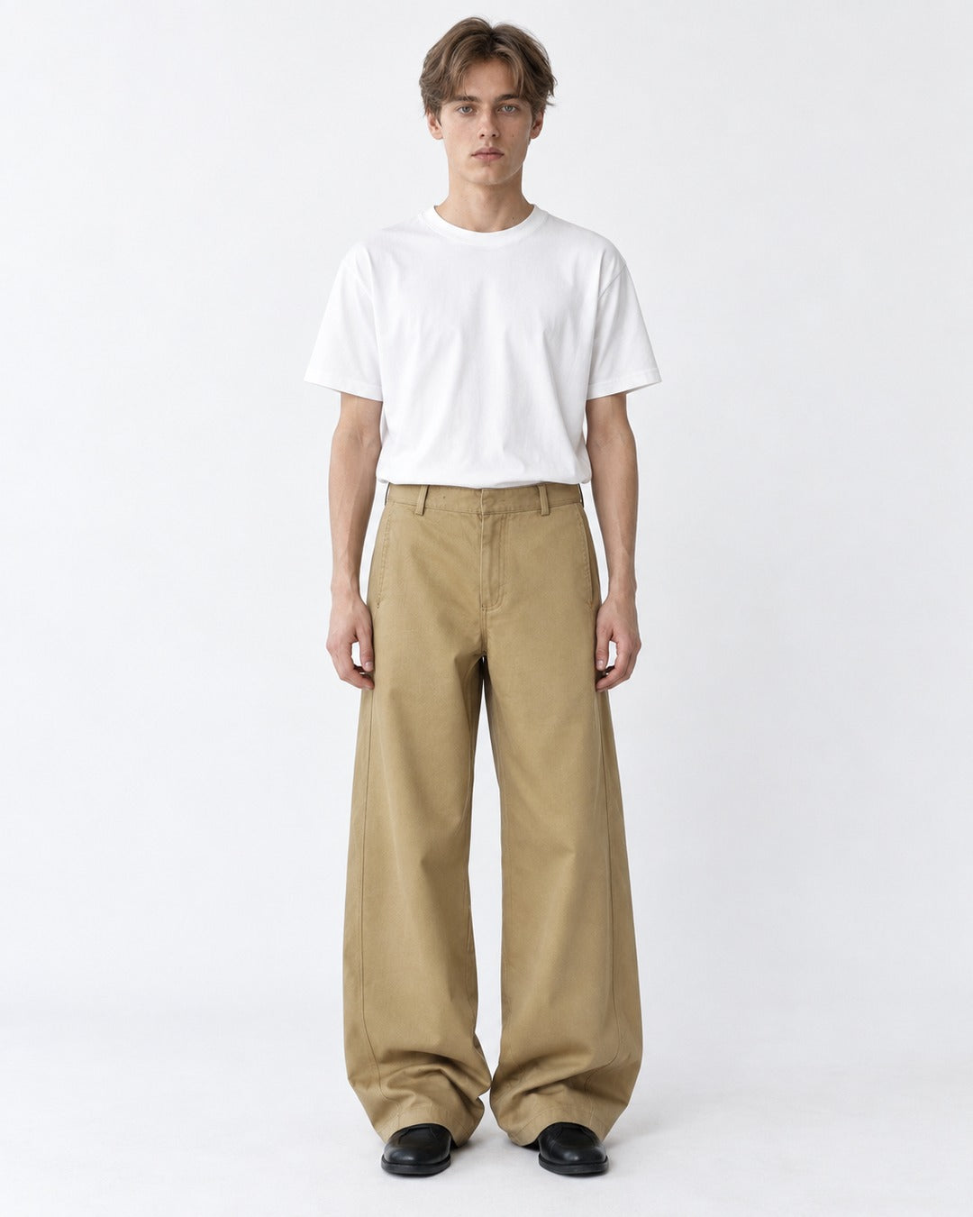 Curved-Seam Balloon Trousers
