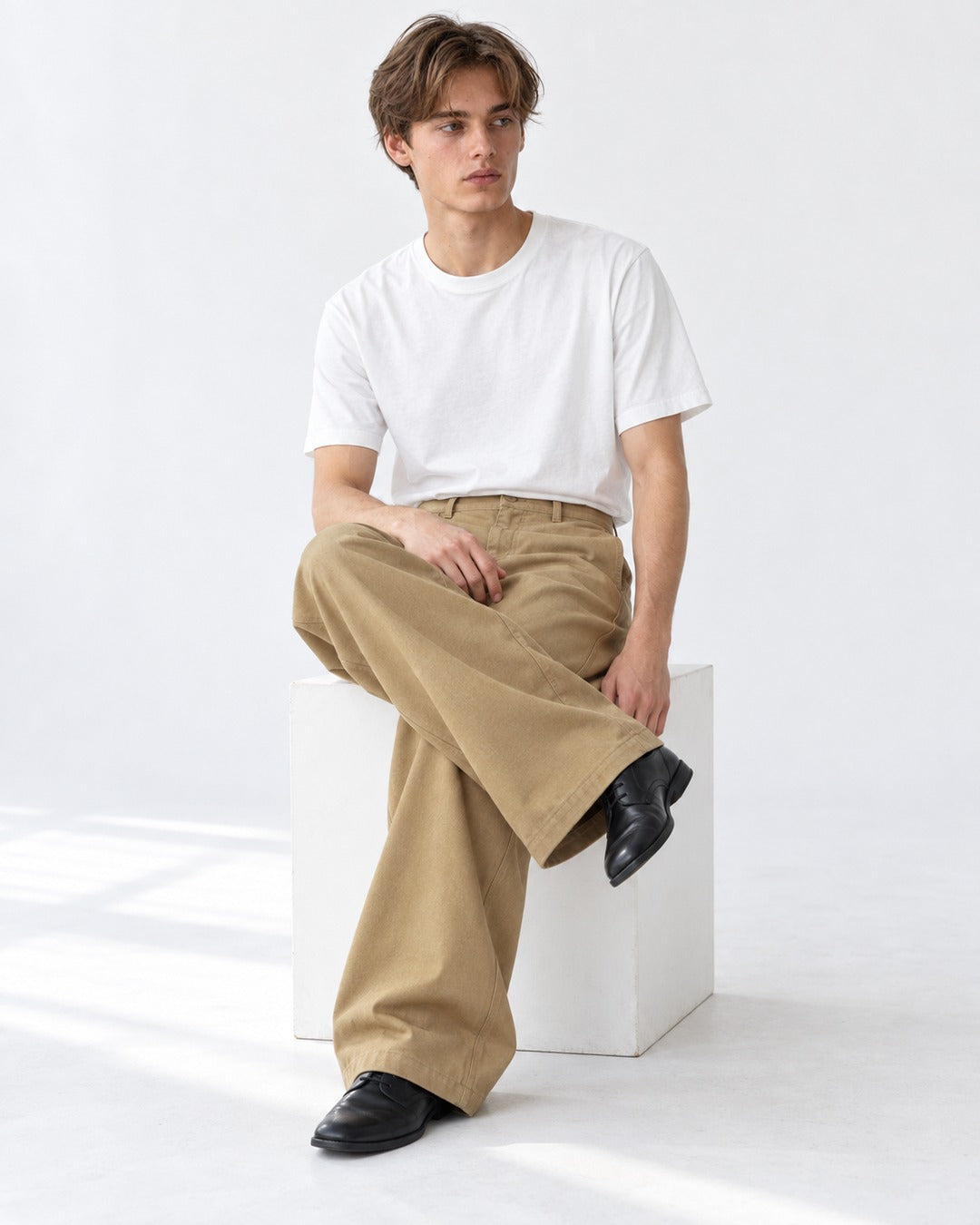 Curved-Seam Balloon Trousers