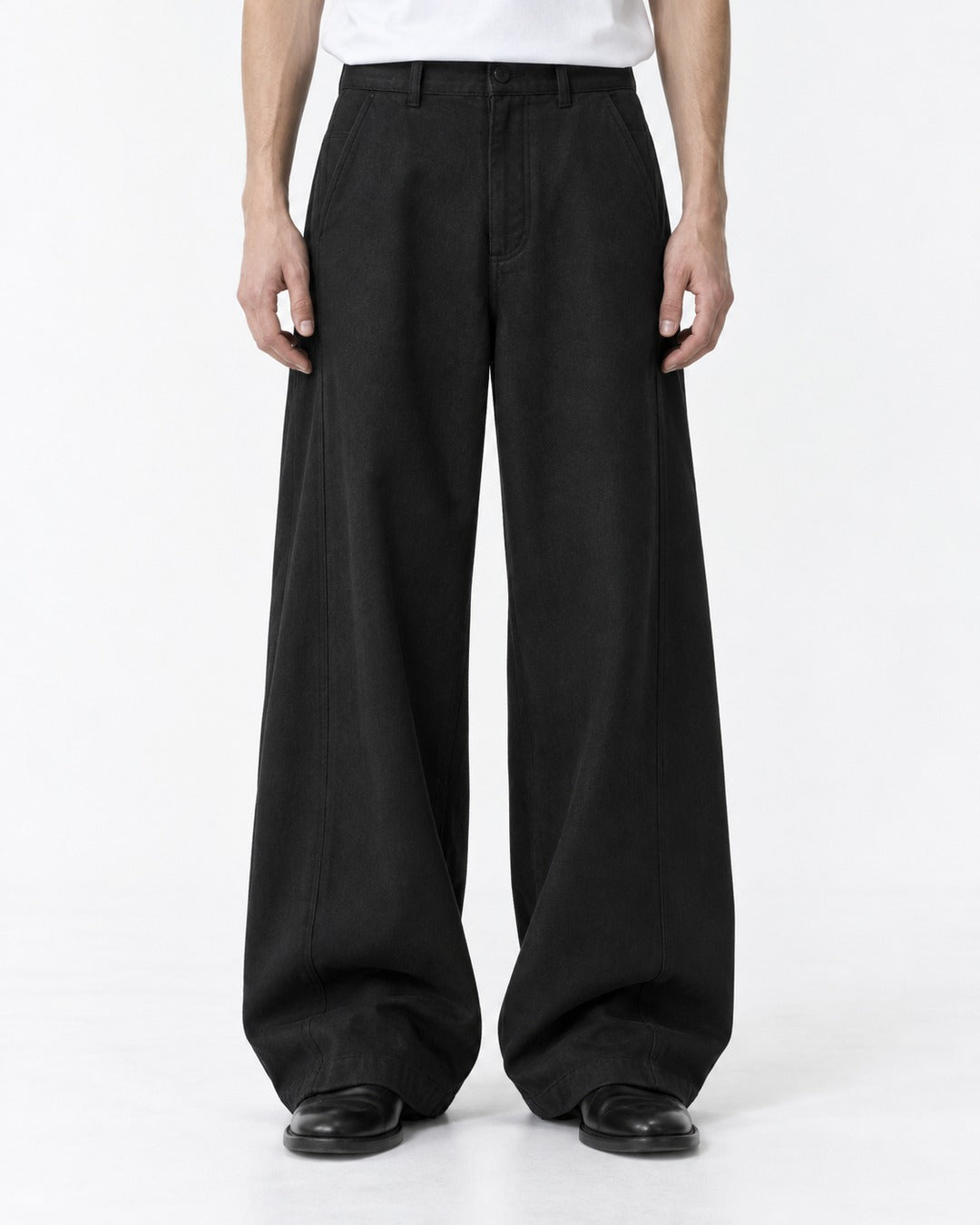 Curved-Seam Balloon Trousers