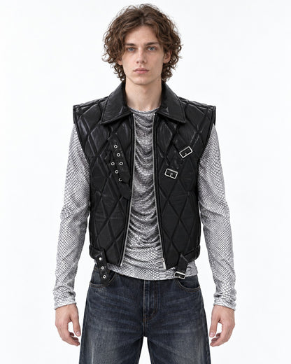 Quilted Strap-Buckle Waistcoat