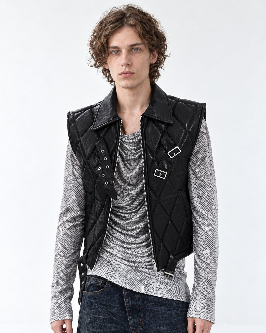 Quilted Strap-Buckle Waistcoat