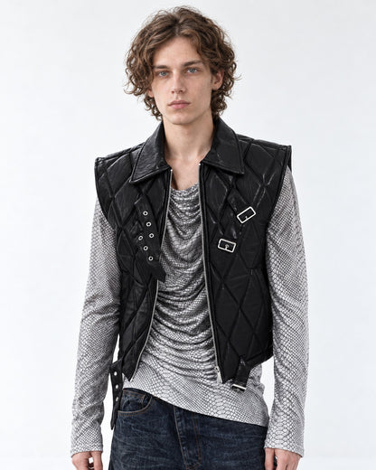 Quilted Strap-Buckle Waistcoat