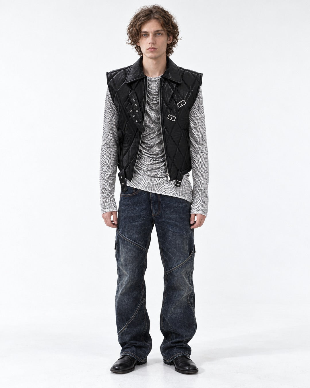 Quilted Strap-Buckle Waistcoat