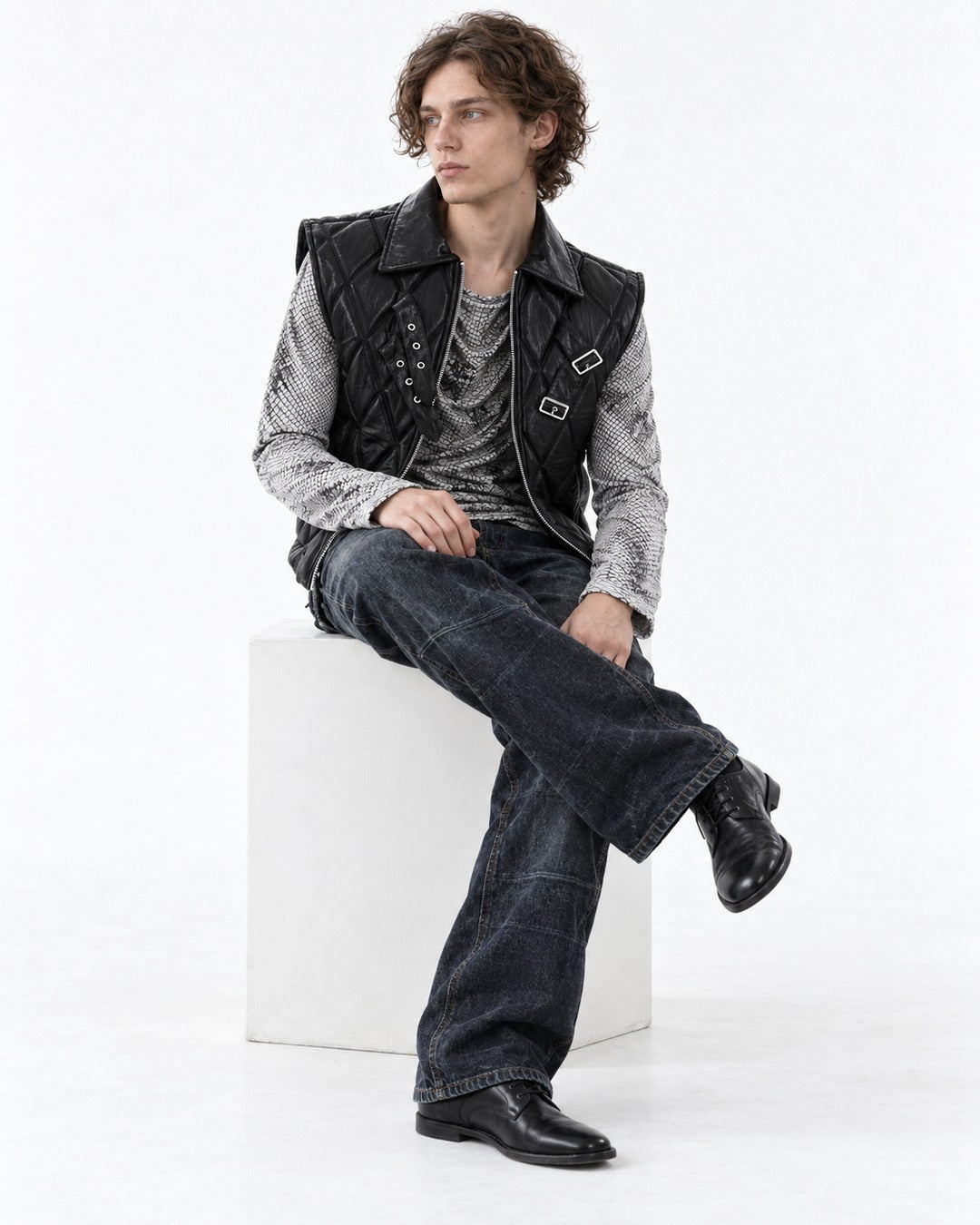 Quilted Strap-Buckle Waistcoat