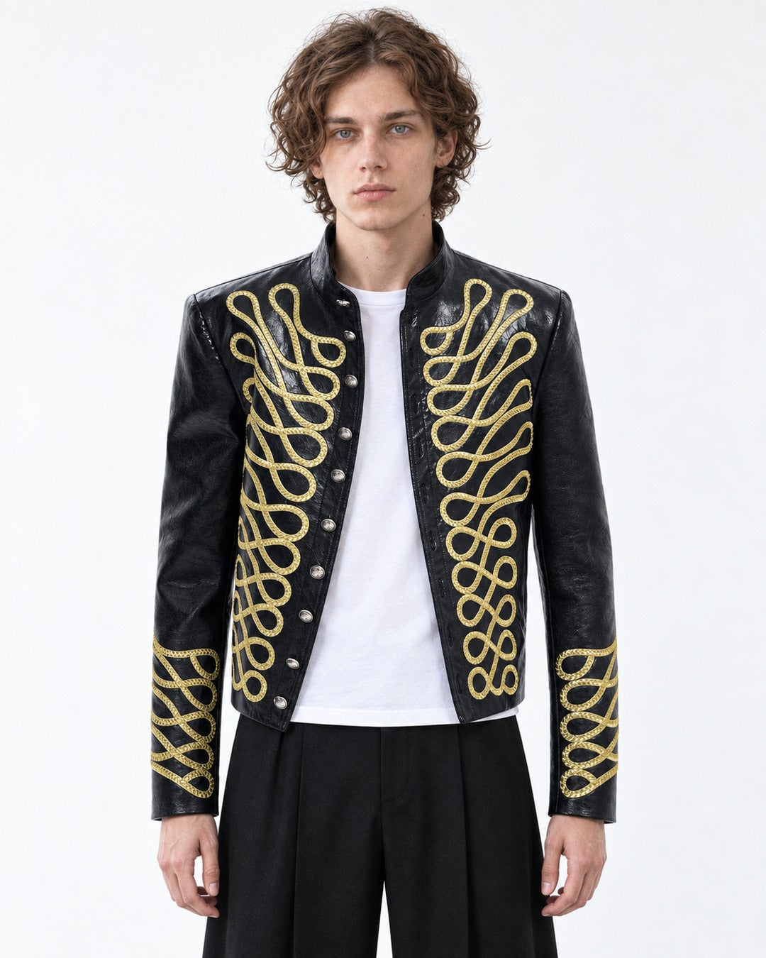 Gold Braid-Trim Military Jacket