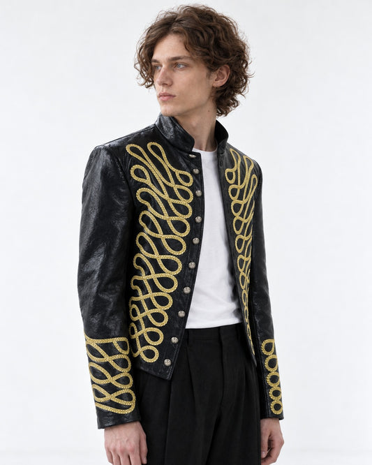 Gold Braid-Trim Military Jacket