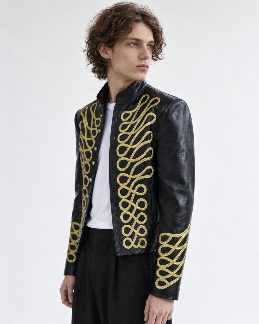 Gold Braid-Trim Military Jacket