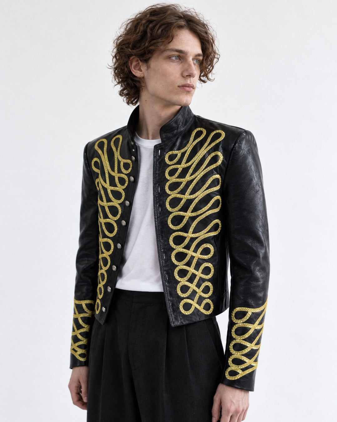 Gold Braid-Trim Military Jacket
