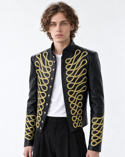 Gold Braid-Trim Military Jacket