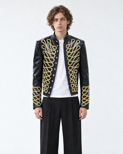 Gold Braid-Trim Military Jacket