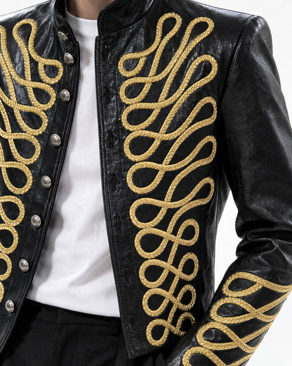 Gold Braid-Trim Military Jacket
