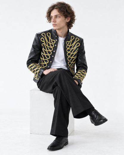 Gold Braid-Trim Military Jacket