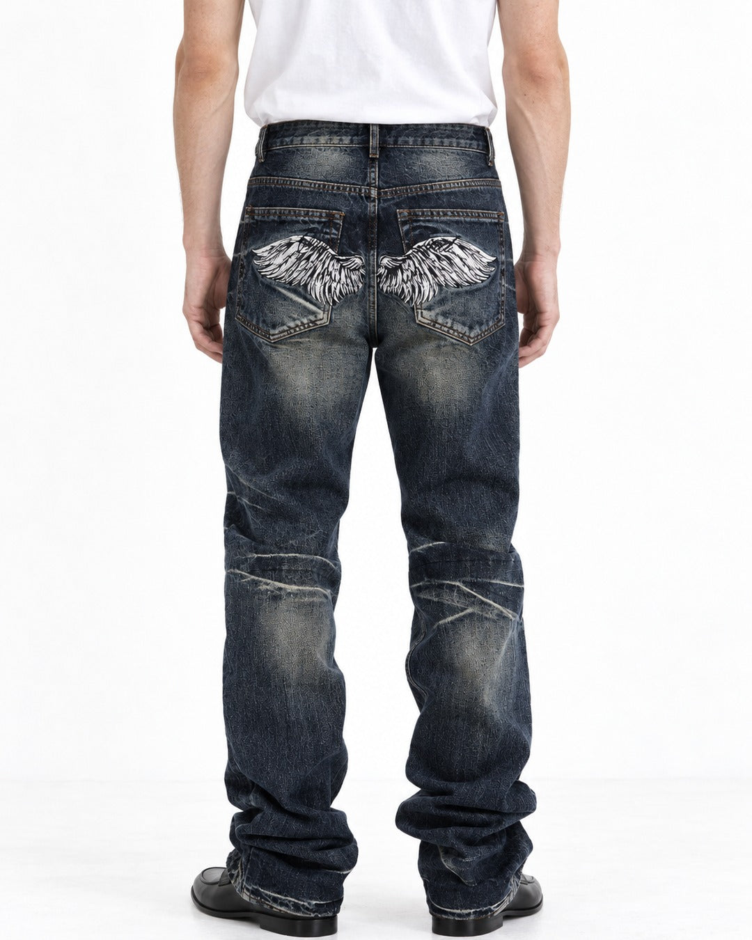 Embroidered Distressed Jeans