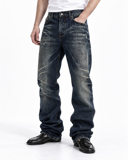 Embroidered Distressed Jeans