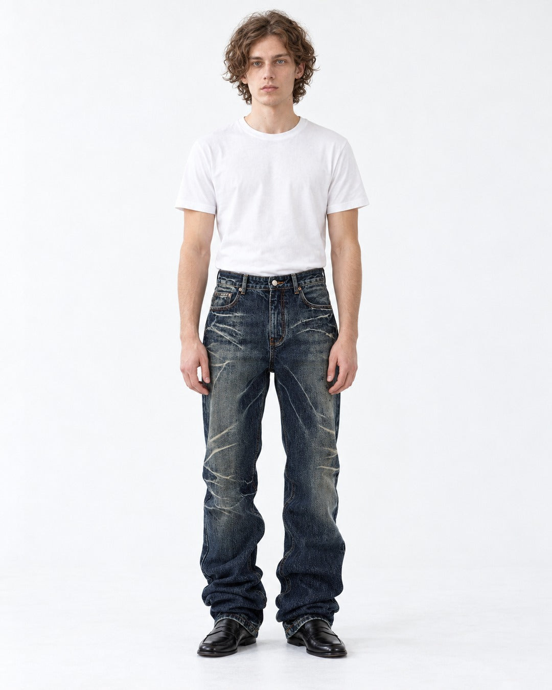 Embroidered Distressed Jeans