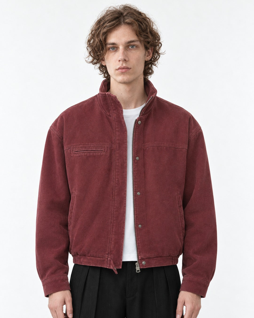 Washed Stand-Collar Jacket
