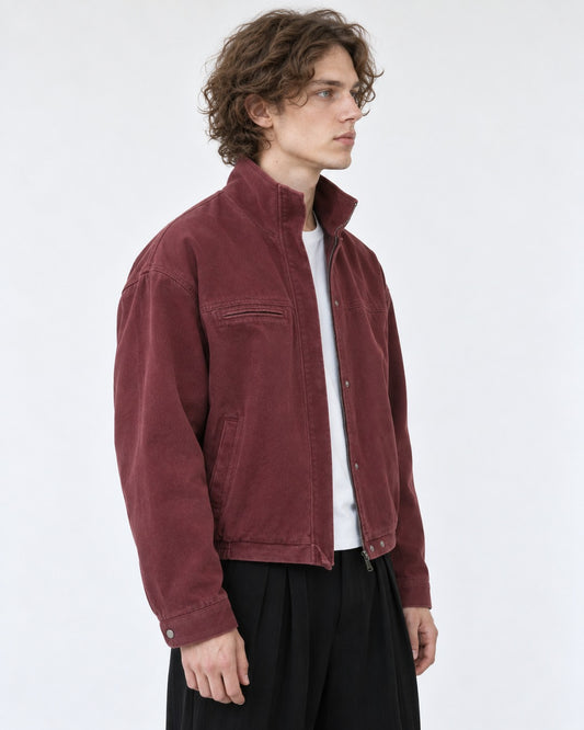 Washed Stand-Collar Jacket