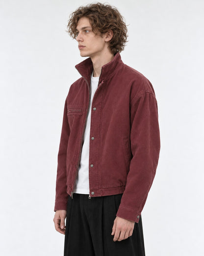 Washed Stand-Collar Jacket