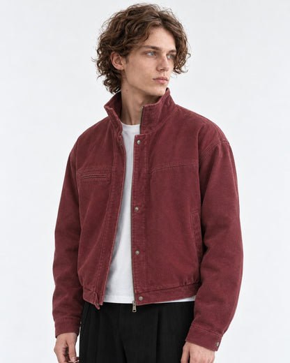 Washed Stand-Collar Jacket