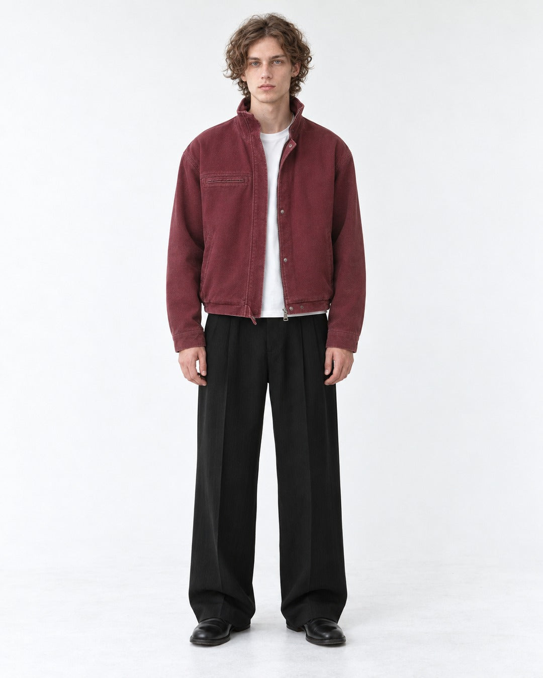 Washed Stand-Collar Jacket
