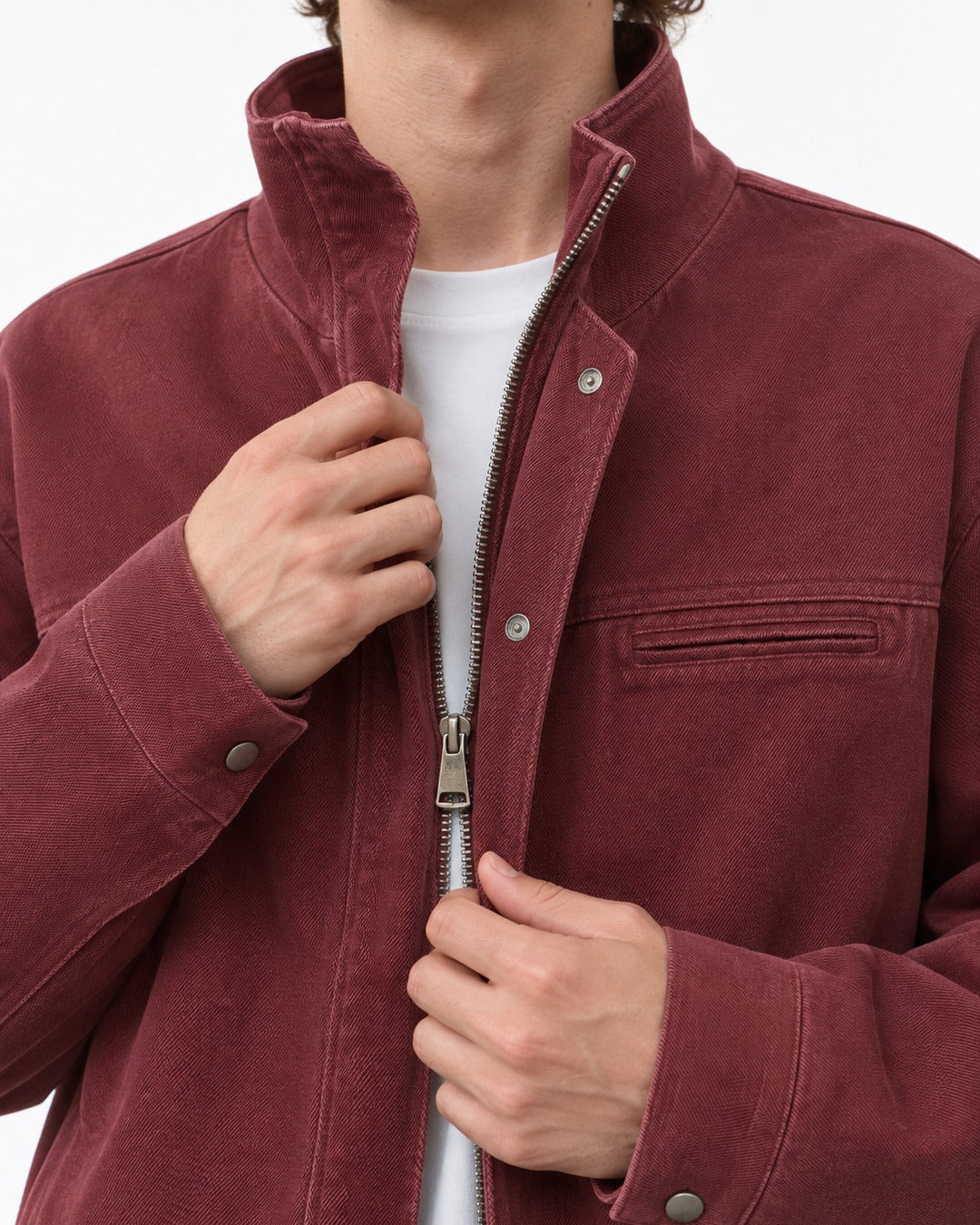Washed Stand-Collar Jacket