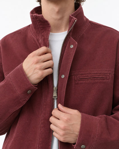 Washed Stand-Collar Jacket
