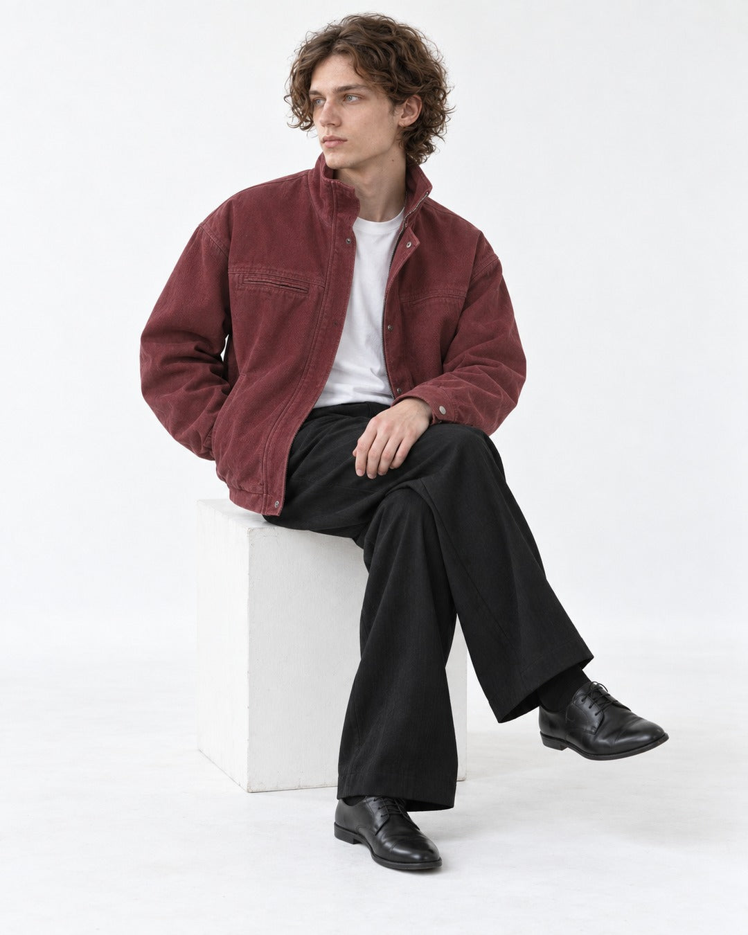 Washed Stand-Collar Jacket