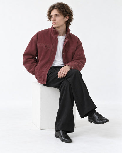 Washed Stand-Collar Jacket