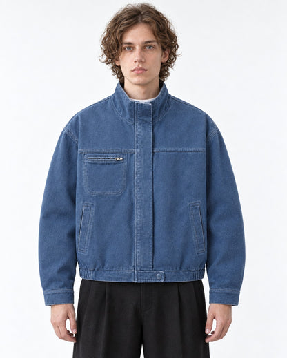 Washed Stand-Collar Jacket