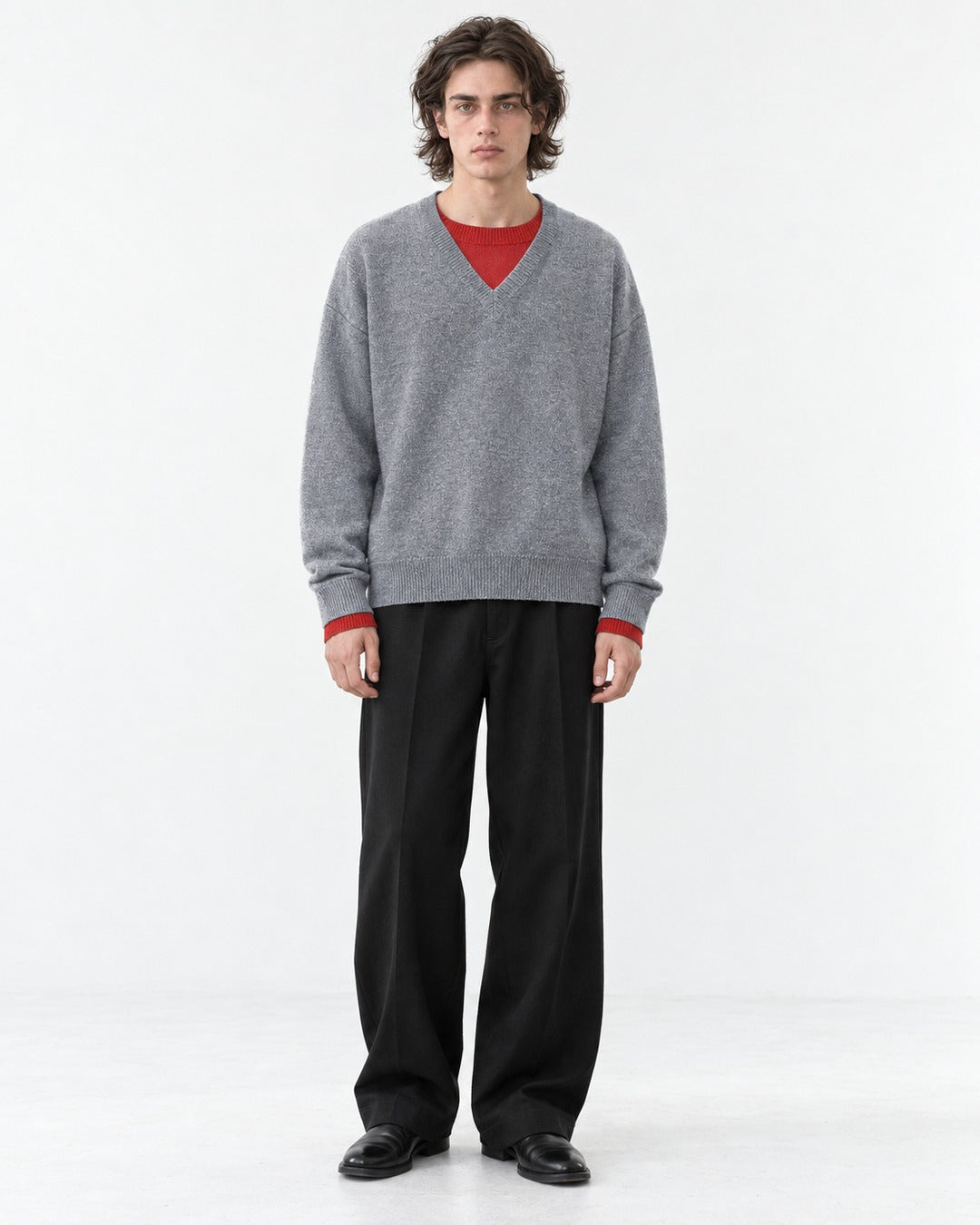 Contrast Trim V-Neck Sweater