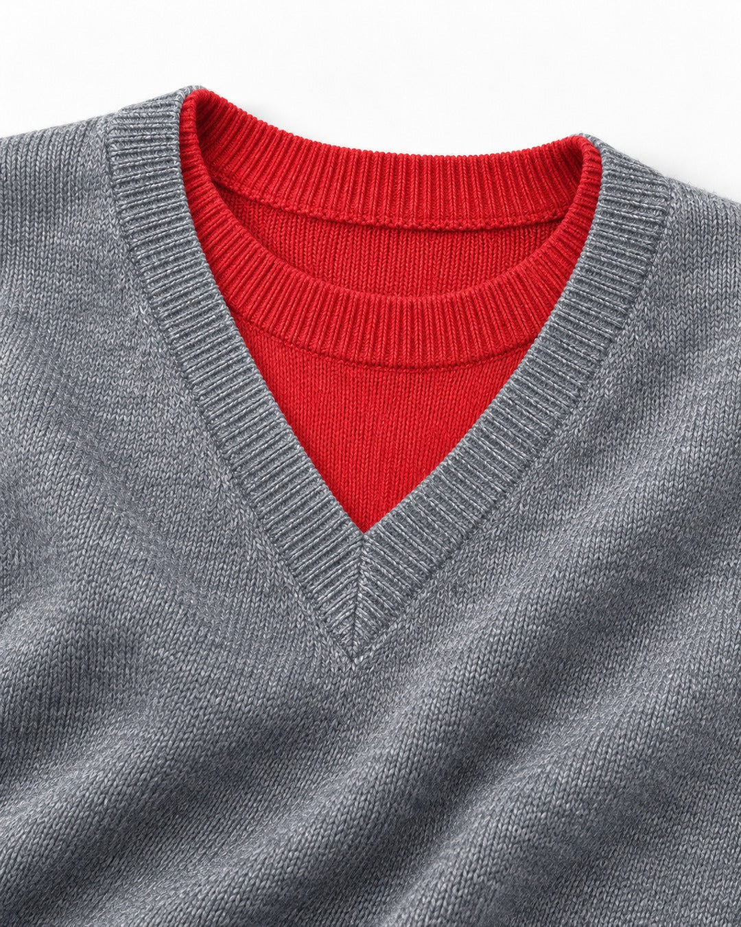 Contrast Trim V-Neck Sweater