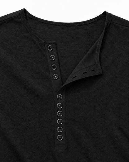 Asymmetric Notch Collar Button-Placket Top