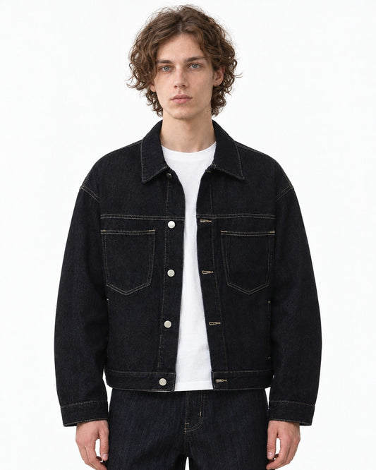 Collared Snap Trucker Jacket Setup