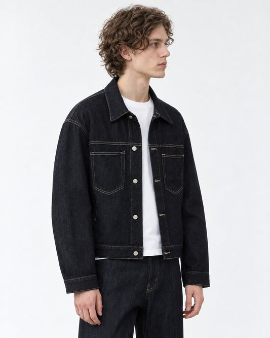 Collared Snap Trucker Jacket Setup