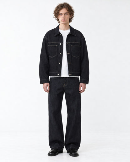 Collared Snap Trucker Jacket Setup