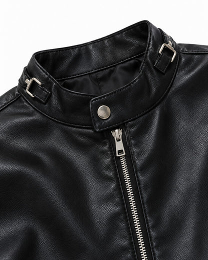 Ring Collar Zip Cuff Racer Jacket