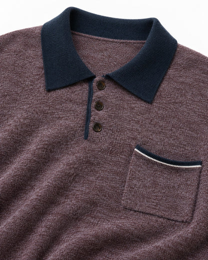 Contrast Collar Patch Pocket Knit Polo