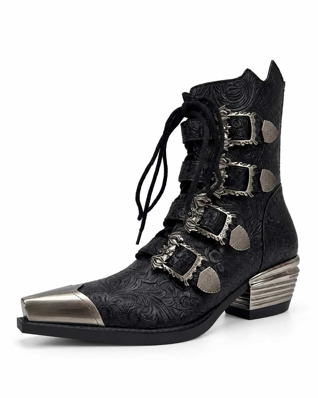Western Buckle Ankle Boots