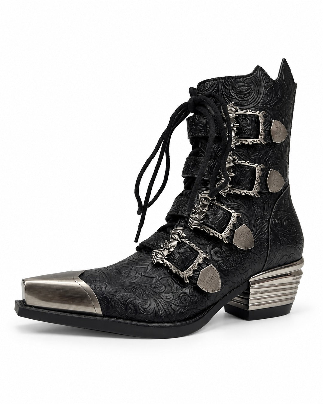 Western Buckle Ankle Boots