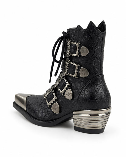 Western Buckle Ankle Boots