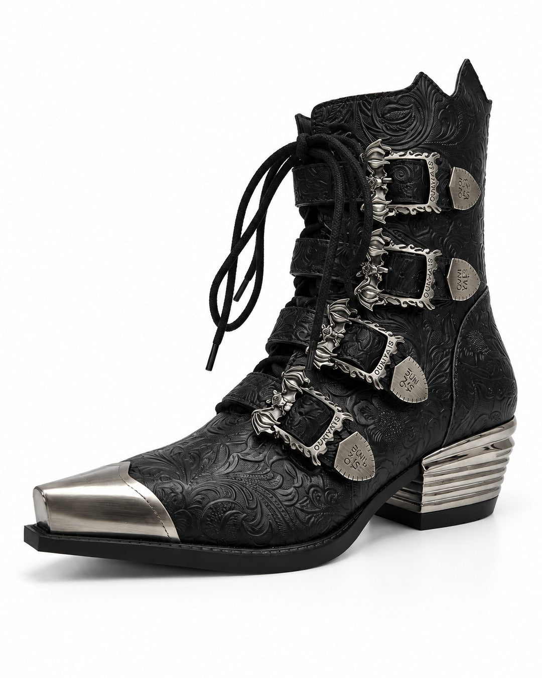 Western Buckle Ankle Boots